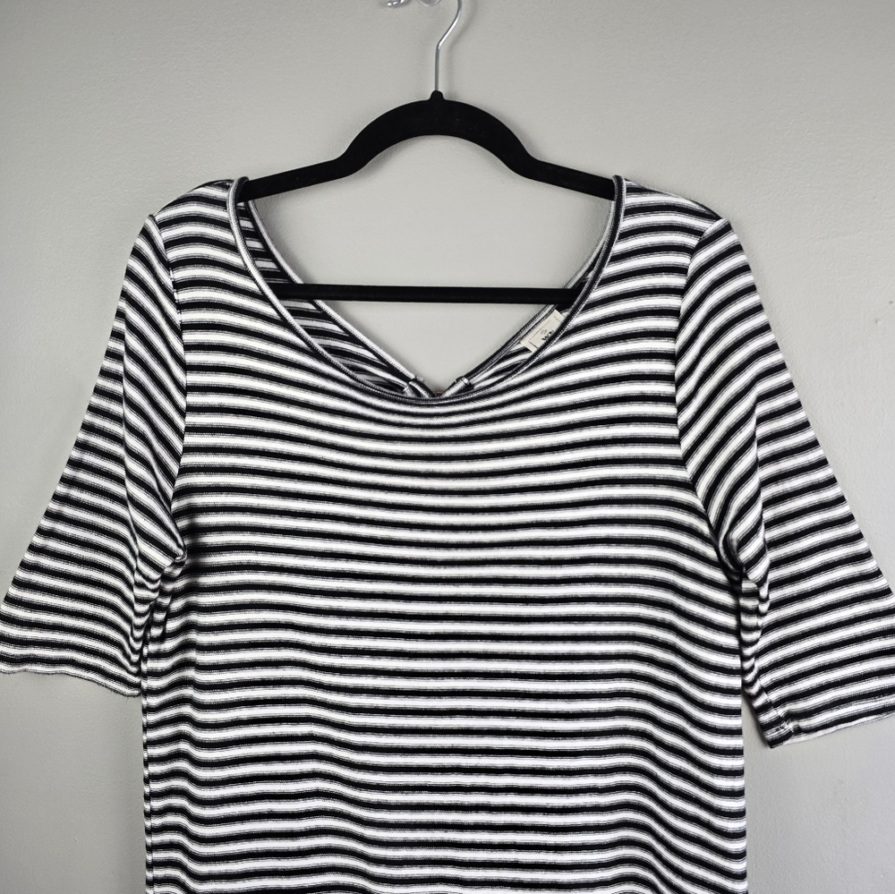 We The Free Contemporary Frenchie Striped Tee Dress Black White Womens Size L‎ - Picture 5 of 9